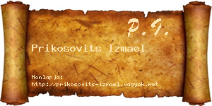 Prikosovits Izmael névjegykártya